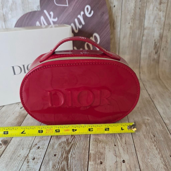 Dior Red Vanity Bag Case Handbag Small - Picture 5 of 9